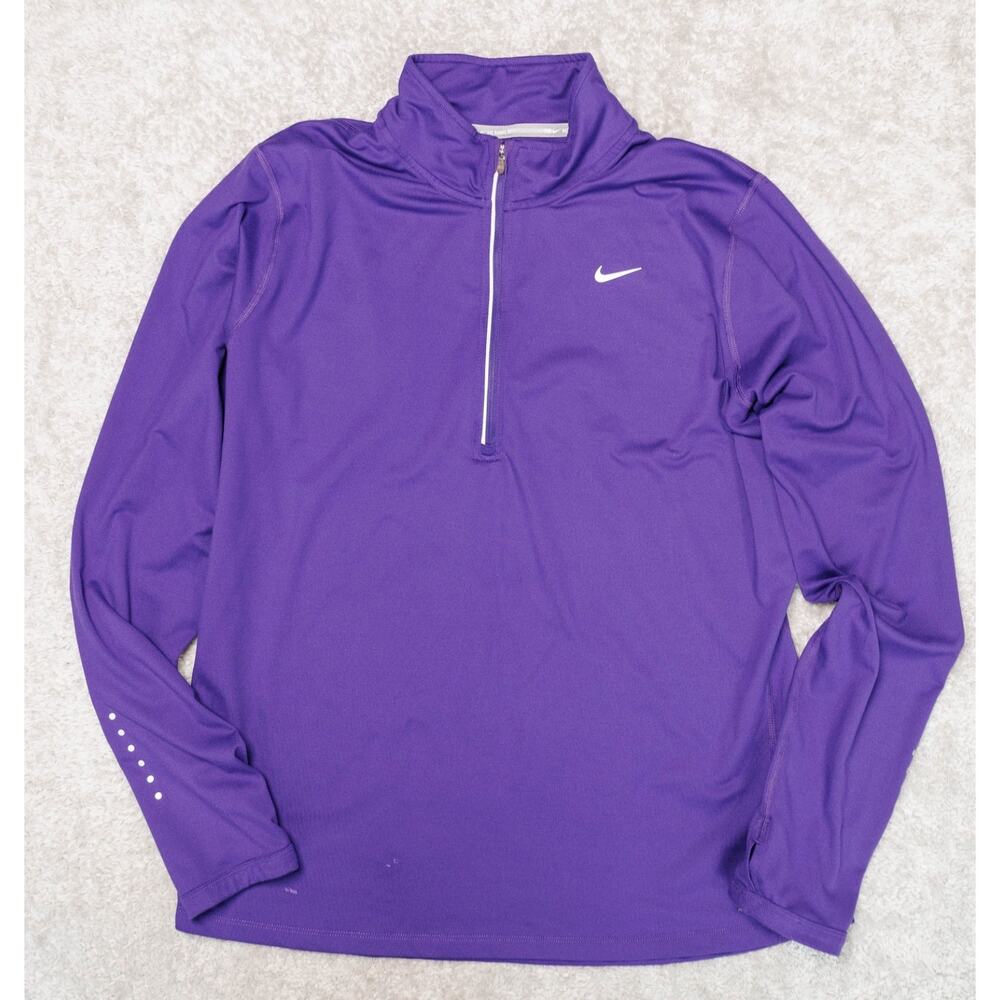 Nike Dri-Fit Element Purple Half Zip Running Mock Neck Jacket Womens Size XL